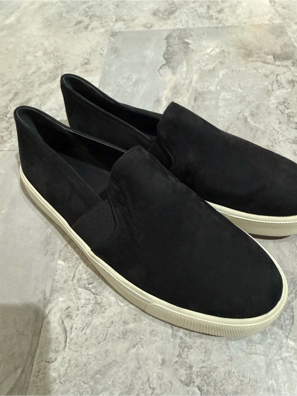 Vince Warren Black Suede Platform Slip On Sneakers Loafers Womens Size 8